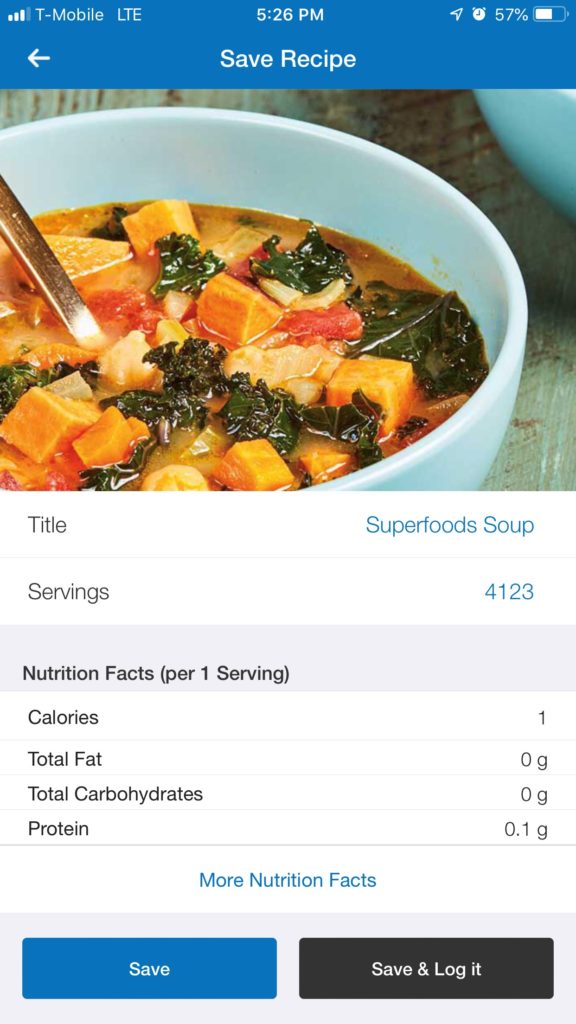 Entering recipes in MyFitnessPal focused and fit nutrition